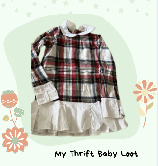 New Edamama red and white checked frock (4-5 years)